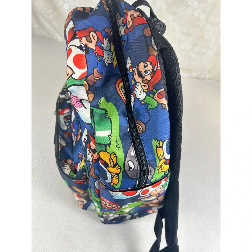 Super Mario Backpack Kids OS Blue Character Print Nintendo Gamer Bag